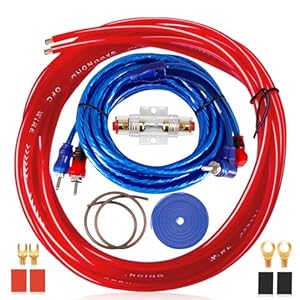 Kabelsatz Subwoofer Auto Kfz Verstärker Kabelsatz Anschluss Set 10GA Subwoofer Kabel Set Car Audio Cable 800w Verstärker Endstufe Kabel Set 4,  m für Car Audio Wire Stromkabel Endstufen Verbinder