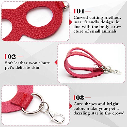 Sayopin Adjustable Hamster Harness Rat Leash Bearded Dragon Harness Guinea Pig Training Walking Leather Leash Reptile… - Image 3