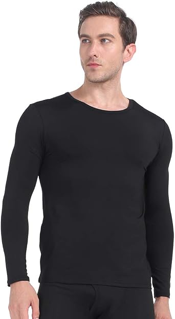 MANCYFIT Mens Thermal Shirt Fleece Lined Long Sleeve Crew & Turtle Neck