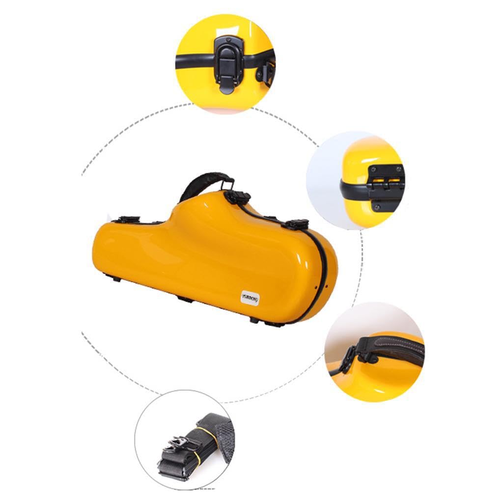 WUUISDNX Custodia resistente per sassofono con tracolla per musicisti che proteggono i sassofoni contralto durante i viaggi. Borsa portatile per sassofono , giallo , 62x24x14cm