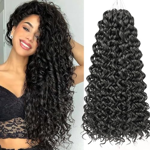 GoGo Curl extensions de cheveux synthétiques ondulés en lot de 8 pour un volume naturel de 45,7 cm