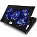 AABCOOLING NC81 - Ventilateur PC Gamer avec 5 Ventilateurs, Inclinaison Réglable et LED Bleu, Support pour Ordinateur Portable, Refroidisseur PS4, pour Ordinateur Jusqu'à 17,3 Pouces et Consoles
