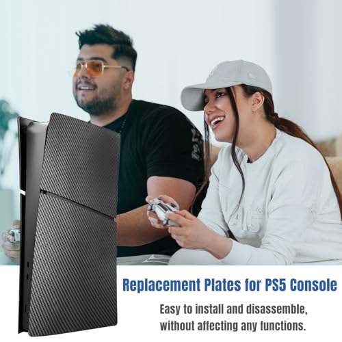 Image of Slim Digital Edition Cover Plates for New PS5 Slim Console, Shell Panels Compatible with New PlayStation 5 Slim Accessories Protective Replacement Faceplate (Carbon Fiber)