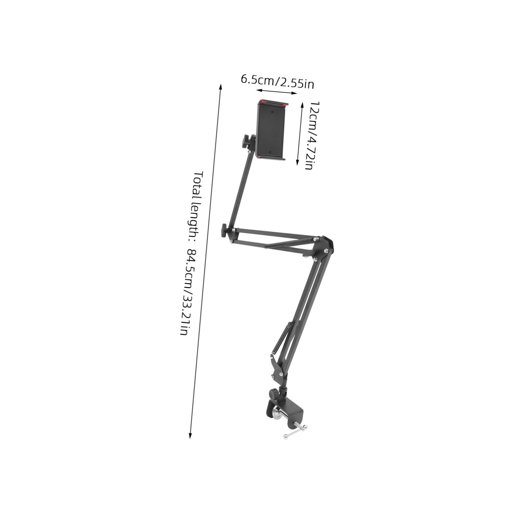 SOLUSTRE Metall schwenkarm Tablet Ständer Gelenke Drehbar Desktop Handyhalterung Klappbar Schwarz Universeller Halter für Smartphone und Tablet Stabiler Telefon Pad Halter für Schreibtisch
