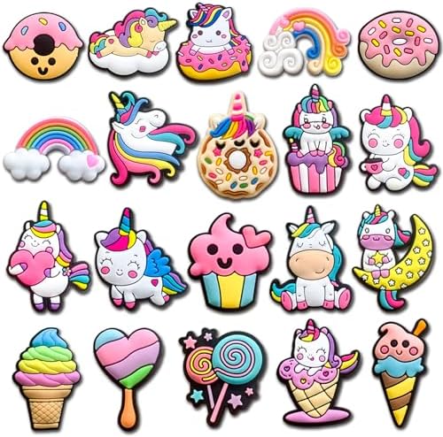 Unicorn Soccer Autism Shoe Charms, Purple Blue Croc Charms Pack f...