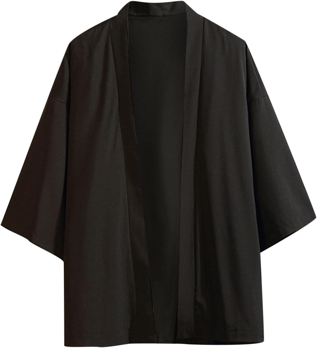 Mens Kimono Jackets Cardigan Lightweight Casual 3/4 Sleeves Open Front Coat Yukata Outwear Vintage Tops Travel Outfit