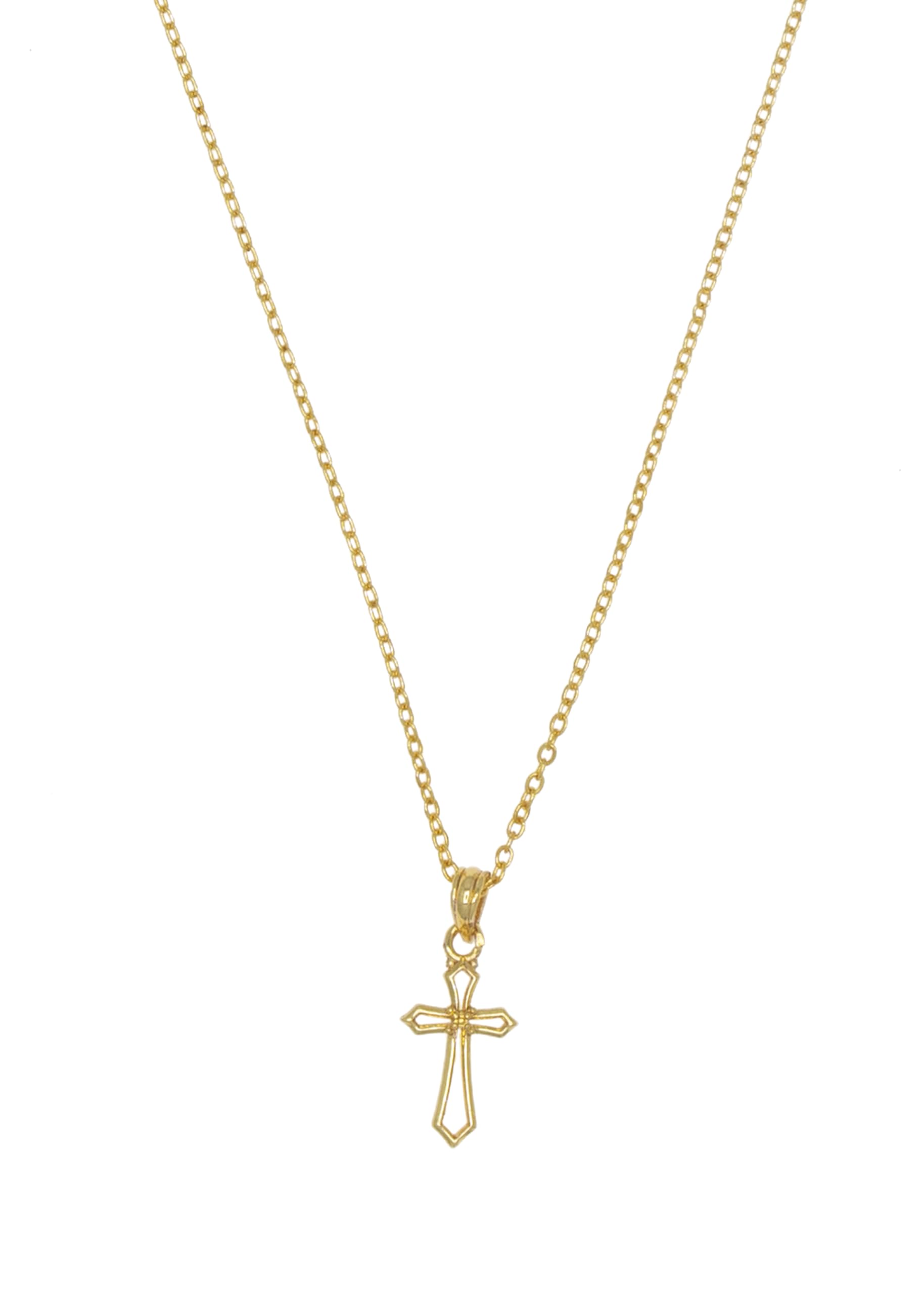 Gold Plated Very Cute Charm Small Christ Crucifix Jesus Cross Xmas Gift Religious Chain Pendant Locket Necklace Spiritual Jewellery for Women & Men-image-13