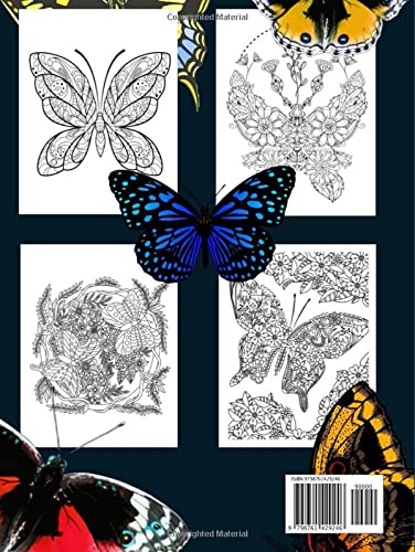 Miniatura 2 de Mariposas Libro De Colorear Para Adultos HARDCOVER Maravilloso Mandala De Mariposas Para Colorear Para Hombres Y Mujeres. Libro De Actividades Con