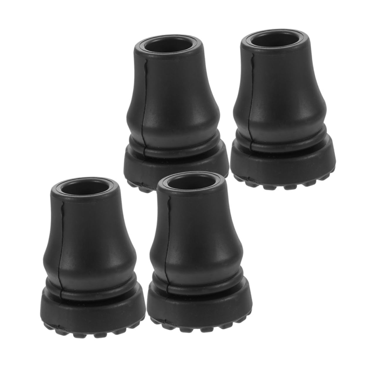 NAMOARLY 4pcs Trekking Pole Cover Walker Accessories Cane Grip Replacement Heavy Duty Cane Tips Walking Hiking Stick Tips Walking Stick Protectors Non Slip Cane Tips Rubber Black