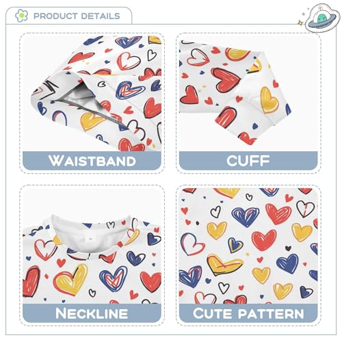 JUNZAN Cartoon Cute Love Hearts Little Girls Hoodie Sweatshirt Fleece Boys Sweat Shirt Sports 4T3