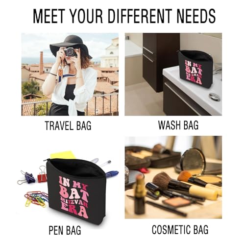 JXGZSO In My Bat Mitzvah Era Makeup Bag Jewish Gift For Bar Mitzvah Jewish Birthday Israel Gift (Mitzvah Era Bag)4