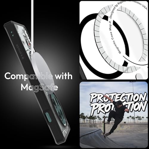 Image of KAPAVER Mag-X Back Cover Case Compatible with OnePlus 12 5G (PC+TPU) (GPS Mumbai), Black