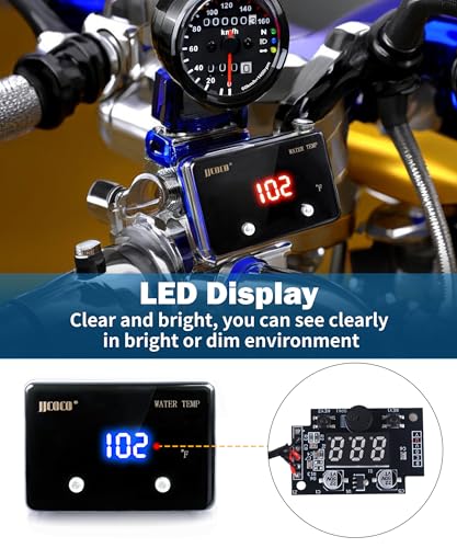 image for JJCOCO Digital Water Temperature Gauge 14-302°F with 1/8 NPT Sensor R