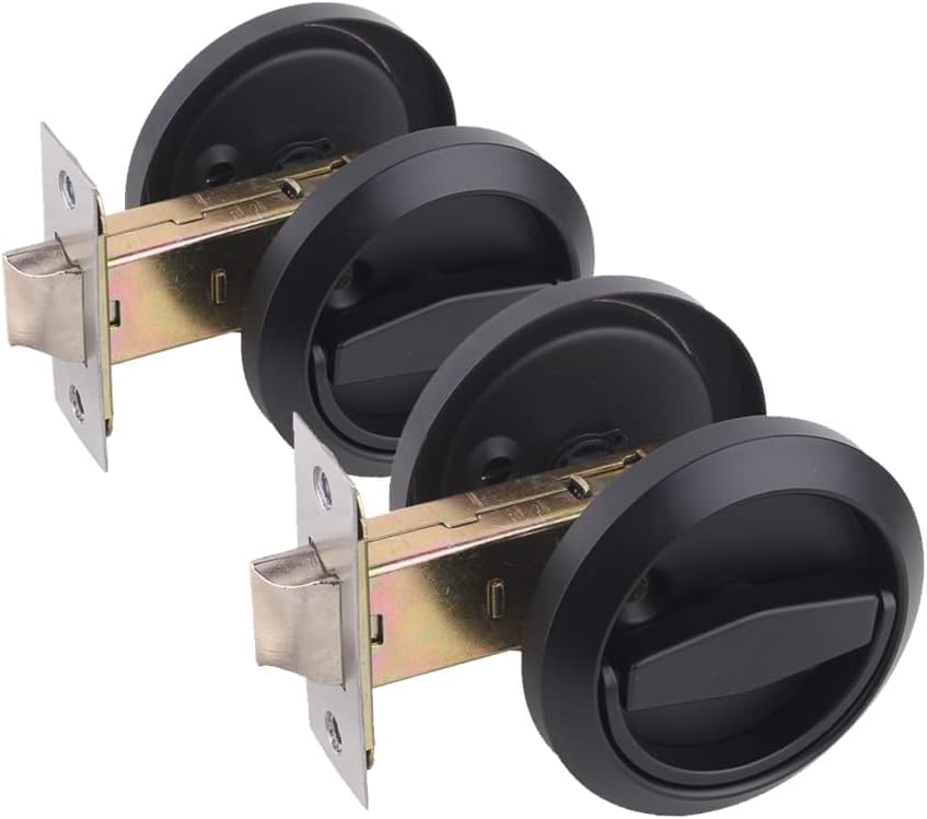 inveina Black Hidden Recessed Door Knobs, 304 Stainless Steel, Round ...