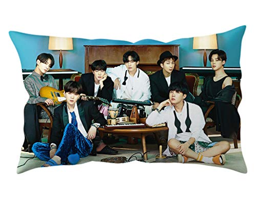 MANCCO K-Pop BTS Pillow Cover Bangtan Boys Pillowcase Covers Throw Pillow Case 20x30 Inch