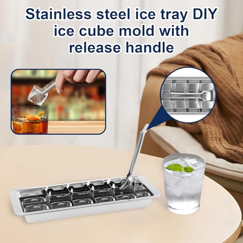 Bandeja para cubitos de hielo de acero inoxidable miniatura 3