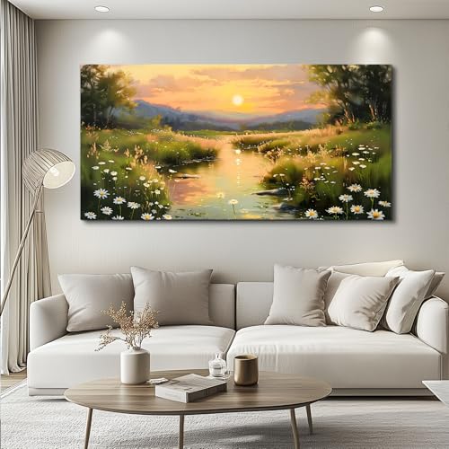 KELIYUAN Large Wall Decor Canvas Painting Wall Art For Bedroom Living Room Decor Retro Rural Landscape Painting Artwork Print For Home Decor Room For office Farmhouse Room Wall Decoration 30x60 In