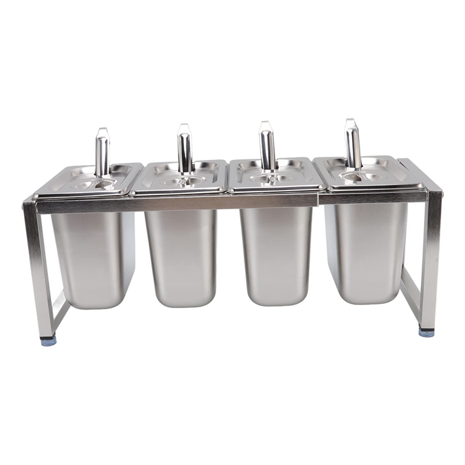KIMISS Estante de Acero inoxidable: Soluciones de Almacenamiento de Cocina con Soporte para Condimentos con Acabado de Espejo Pulido, Diseño Apto para Uso Alimentario (Caja de 4 piezas)