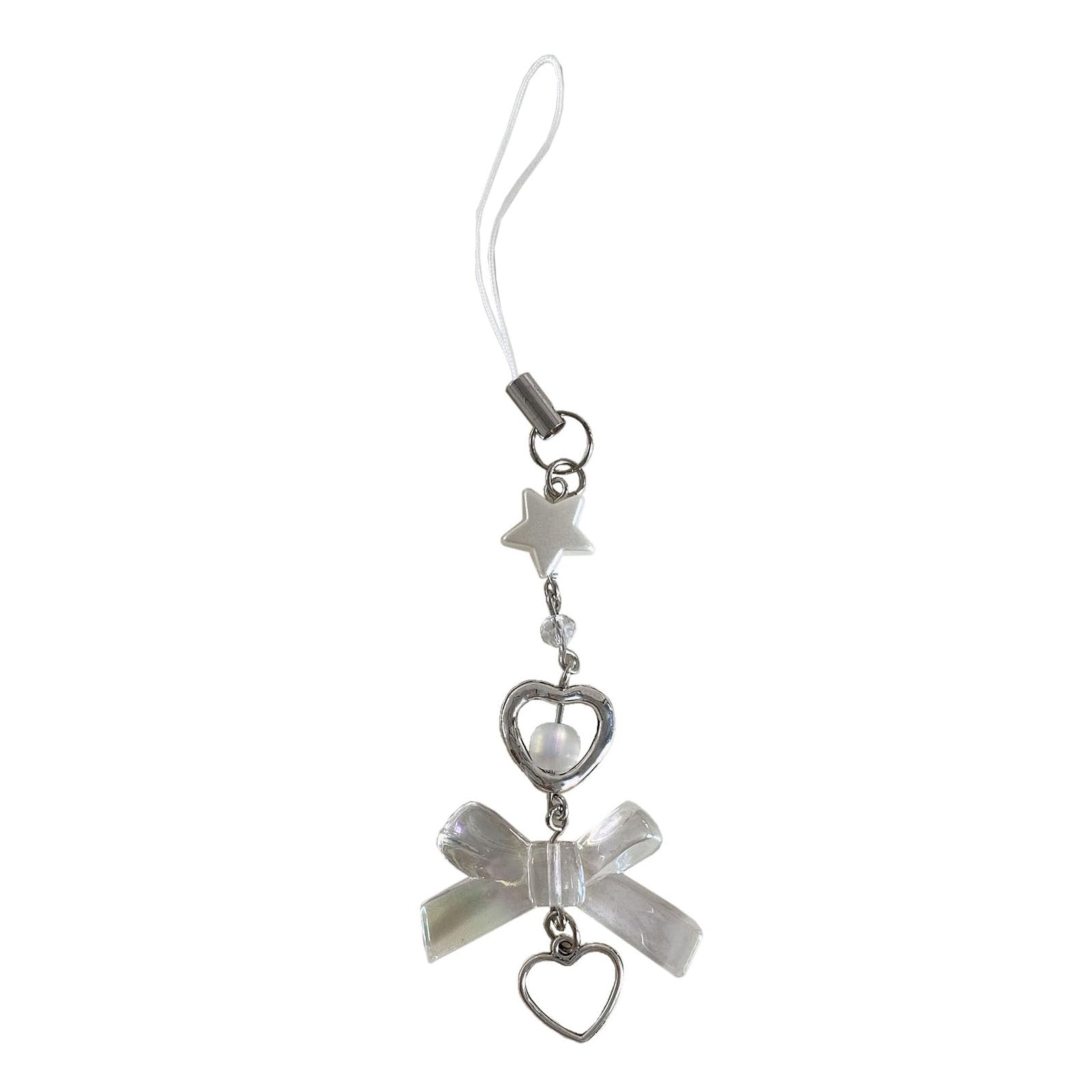 NEWFT Sparkling Star Phone Chain Butterfly Knotbow Charm Keychain Fringe Chain