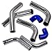 maXpeedingrods Universal 2.5" 8pc Intercooler Piping Kit + Blue Coupler + T-Bolt...