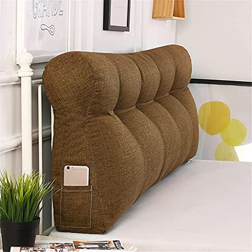 SJHQ Almohada de lectura triangular de cama doble, cojines de cojines de soporte for nunca colapsar cubierta de almohada de almohada de cuña Almohadas de lectura ( Color : Brown , Size : 180*50*15cm ) Cover
