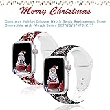 2 Pack Christmas Watch Bands Compatible with Apple Watch Band Women 38mm 40mm 41mm, Xmas Believe Buffalo Plaid Snowflakes Soft Silicone Sport Wristbands Replacement Strap for iWatch SE/Series 7/6/5/4/3/2/1