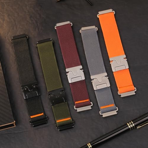 Image of Elastic Nylon Bands for Garmin Venu 3S 2S /Venu 4 41mm /Vivoactive 4S /Vivomove 3S /Forerunner 265S /255S Band Women,18mm Quick Release Magnetic /Parachute Buckle Stretchy Nylon Sport Watch Strap