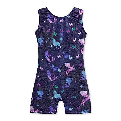 HOZIY Gymnastics Leotards for Girls Unicorn Aurora Rainbow Mermaid Dinosaur Cupcake Sparkle Biketard Toddlers Kids Children 7-8 Years Fancy