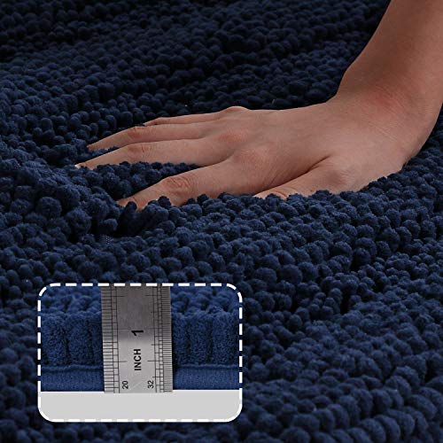 Image of Turquoize Bathroom Runner Rug 17 inchx47 inch, Soft Absorbent Chenille Bath Rug