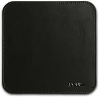 MousePad Desk Pad em Couro Ecologico Premium 20x20cm Couse (Preto)
