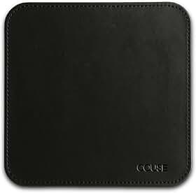 MousePad Desk Pad em Couro Ecologico Premium 20x20cm Couse (Preto)