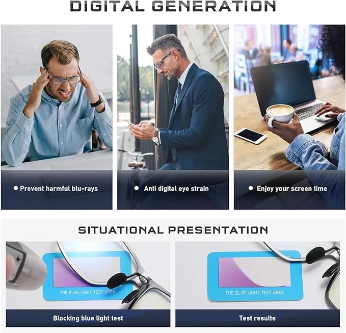 Image of Blue Light Blocking Glasses Metal Frame for Men /Woman Gaming Computer Screen Glasses
