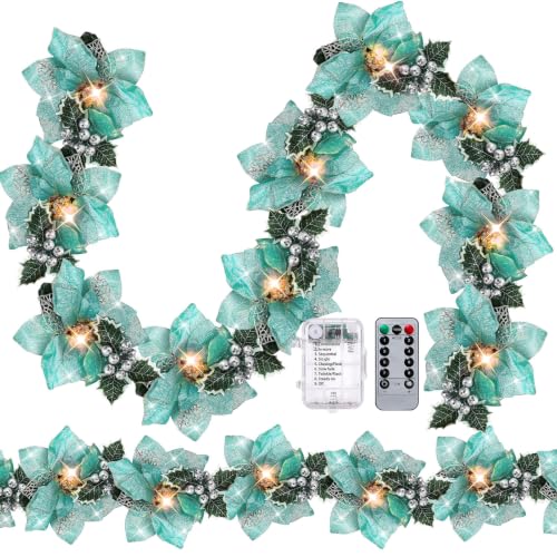 Zubebe 2 Pcs Prelit Poinsettia Christmas Lighted...