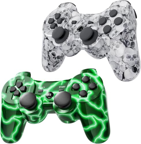 Burcica Wireless Controller for PS-3 Motion Sense Double Vibration Upgraded Gaming Remote for Play 3...