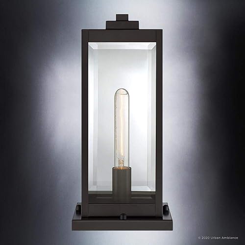 Miniatura 5 de Urban Ambiance Lujo y moderno poste para exteriores, luz de muelle, tamaño mediano: 16 pulgadas de alto x 7.5 pulgadas de ancho, con elementos de