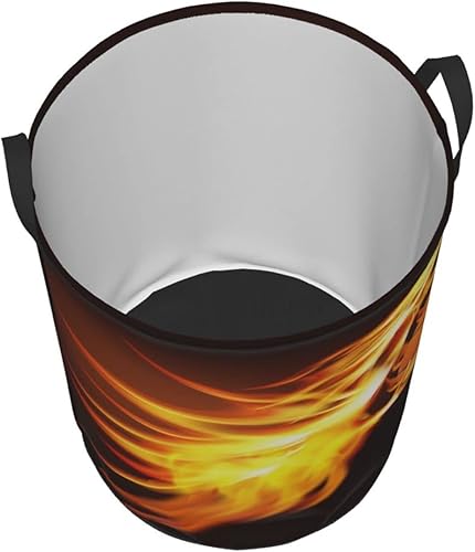 Miniatura 10 de Cestos de lavandería para niños con patrón de baloncesto de fuego, cesta de ropa sucia con temática deportiva para dormitorio, organizador de