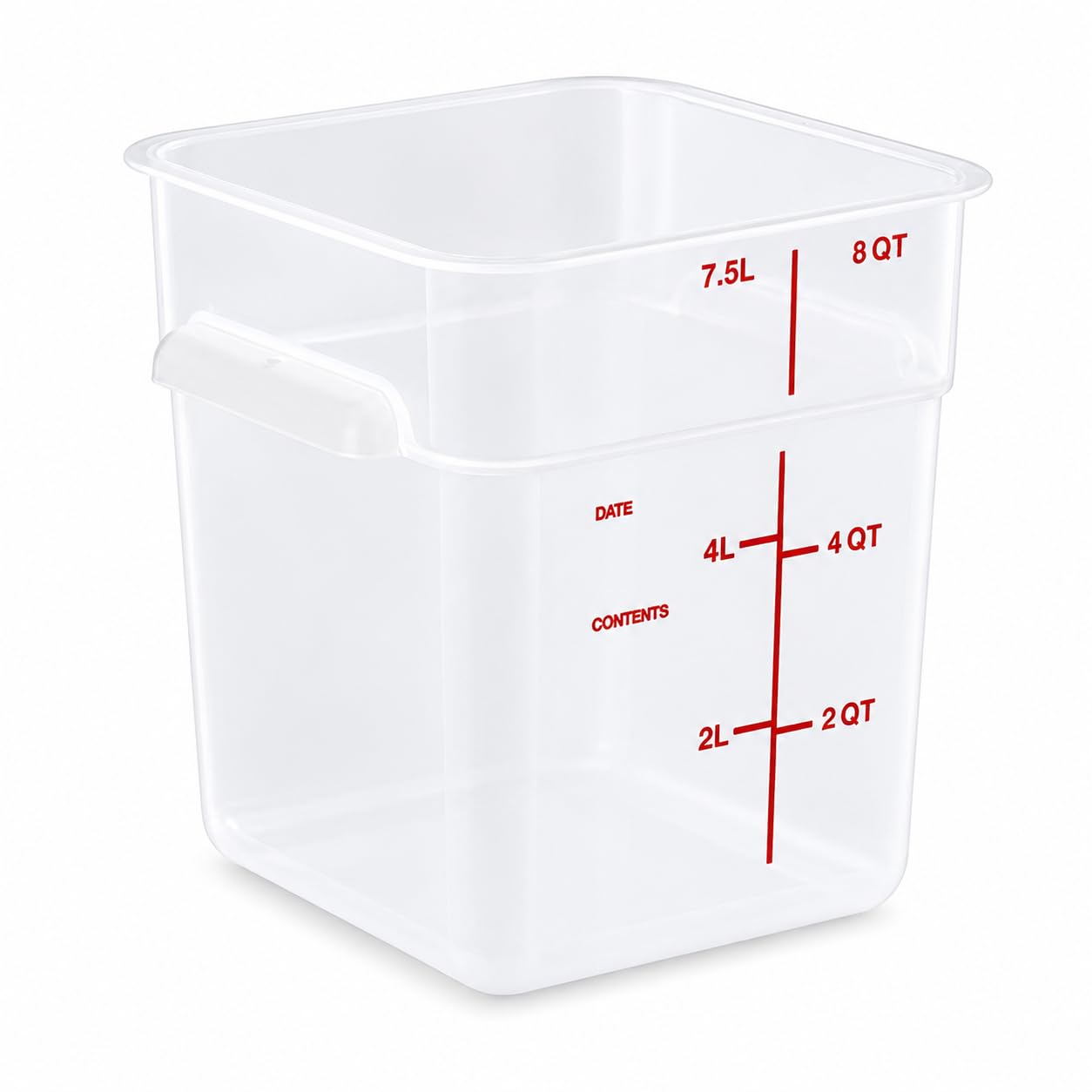 8 Qt. Square Food Storage Container by Glownary – 8 Quart, Polypropylene (PP), Red/Translucent, Model 247s8tr