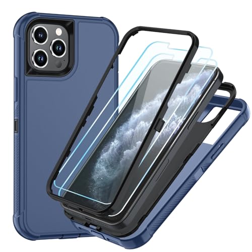 Image of SunStory Compatible with iPhone 11 Pro Max Case with HD Screen Protector, 3-Layer Heavy Duty Full-Body Cover,3 in 1 Hybrid Protective Case for iPhone 11 Pro Max 6.5 inch,Blue