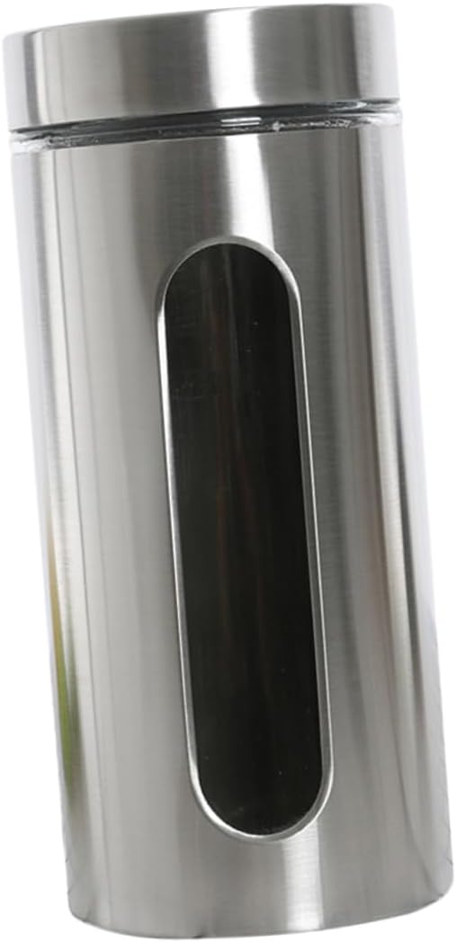 Stainless Steel Food Storage Jar Visible Food Canister Fashion Storage Tank Coffee Canister Containers with Lids Decoration Storage Containers Kitchen Supplies Counter