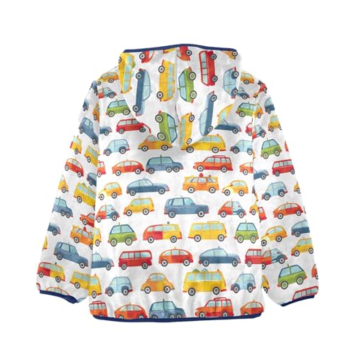 CHIFIGNO Cute Construction Vehicles Fleece Jacket Kids Toddler Zip up Hoodie Boys Winter Coat Thick Warm Outerwear 3-10Y2