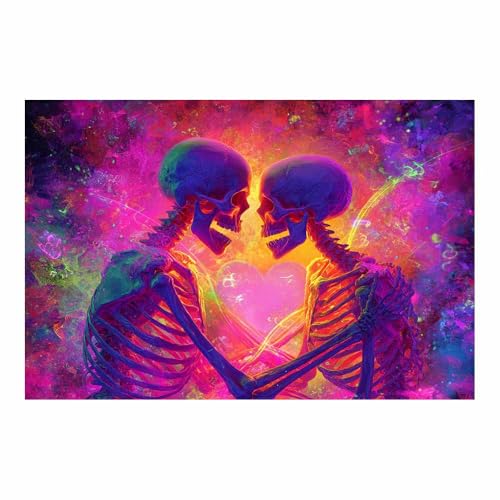 Art mural d'Halloween amours squelettes impression haut de gamme