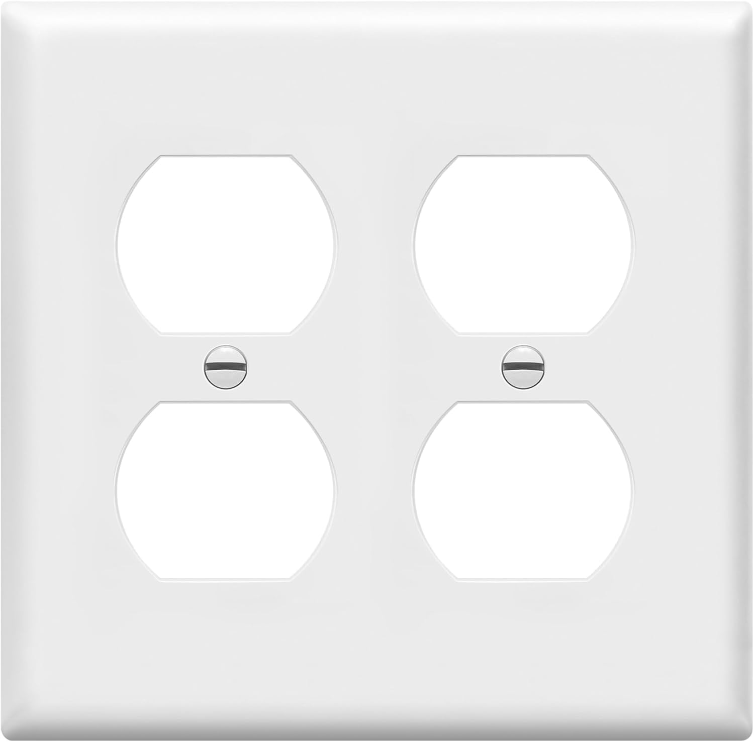 Enerlites 8822-W Duplex Receptacle Outlet Wall Plate, Standard Size 2-Gang, Polycarbonate Thermoplastic, White
