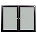 36"H x 48"W Enclosed Outdoor/Indoor Bulletin Board, 2 Doors, Bronze Aluminum Frame Finish, Silver Vinyl Surface