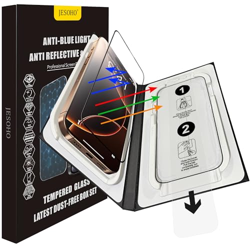 JESOHO Screen Protector for iPhone 16 pro/17, Blue Light Blocking,