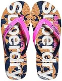 Superdry Damen Printed Cork Flip Flop Zehentrenner, Mehrfarbig (Magenta/Dark Navy J2b), 36-37