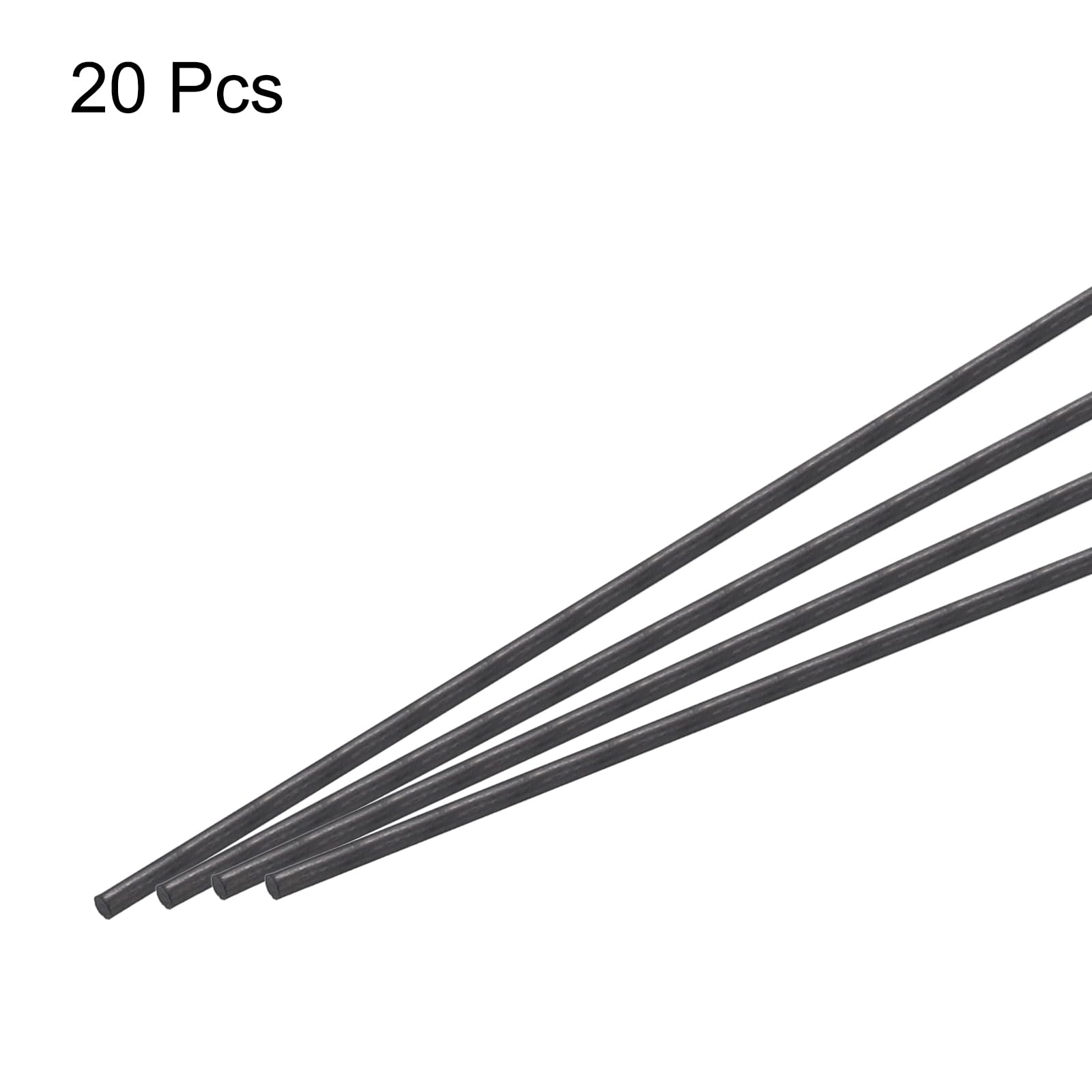 QUARKZMAN Barre en Fibre de Carbone, Tige de Carbone de 2 mm x 400 mm pour avion RC, Bricolage, Cerf-Volant, Tube d'Aile de Quadricoptère, Réparation de Bras, Lot de 20