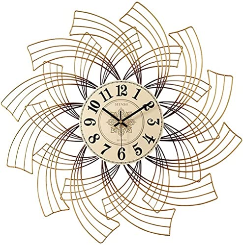 Horloge murale rétro salon silencieuse : élégance quartz grande taille pour un décor raffiné