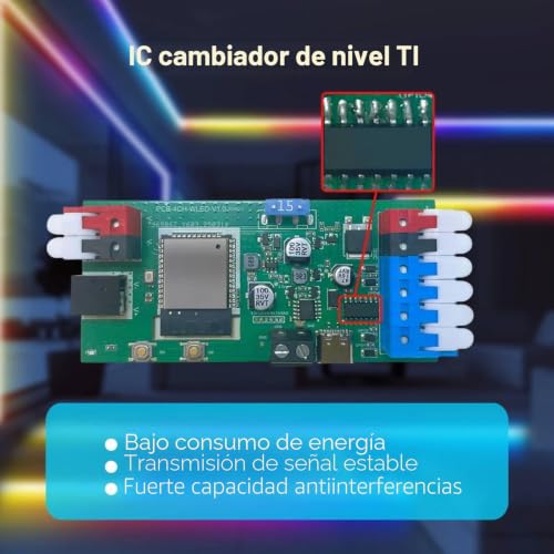 Controlador LED WiFi ESP32 WLED de 15A para tiras RGB inteligentes 7