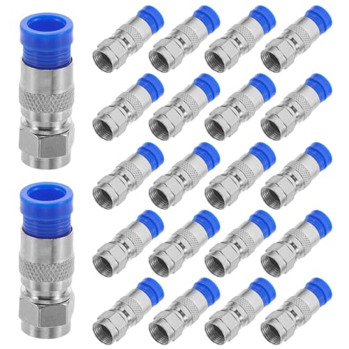 DIYEAH Kit de 40 Conectores para Cable RG6: Adaptador de compresión Tipo F para Cable coaxial - Terminales para coaxial RG6 - Adaptador para instalaciones de Antena