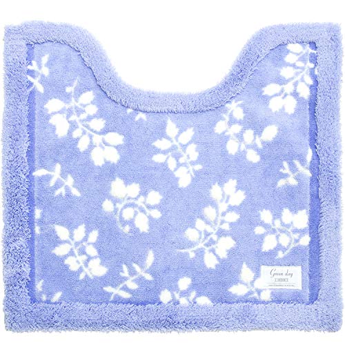 オカ(OKA) トイレマット ブルー 約55cm×60cm グリーンデイ リーフ